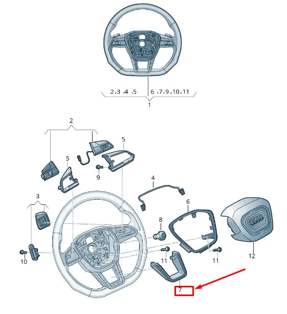 NEW AUDI E-TRON GEN STEERING WHEEL TRIM 4K0419689EINZ