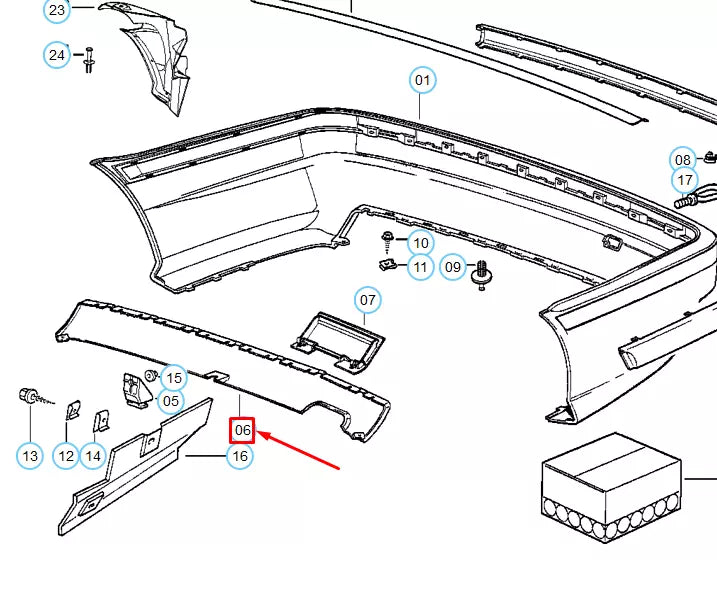 NEW BMW 3 E36 REAR BUMPER DIFFUSER TRIM PANEL 51121960727 ORIGINAL
