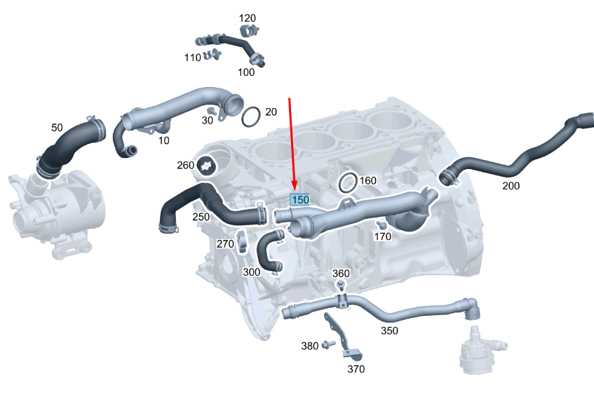 NEW MERCEDES-BENZ CLS C257 COOLANT LINE A2642008600 ORIGINAL