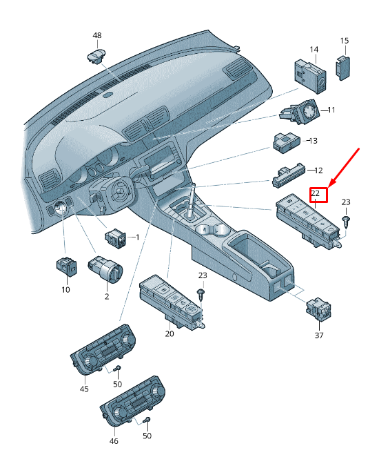 NEW VW CC 35 CENTER CONSOLE CONTROL PANEL SWITHES RHD 3AC927137BAWHS ORIGINAL