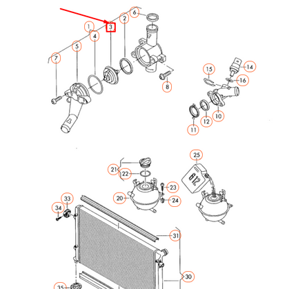 NEW VOLKSWAGEN BEETLE A5 COOLANT REGULATOR THERMOSTAT 07K121113B ORIGINAL