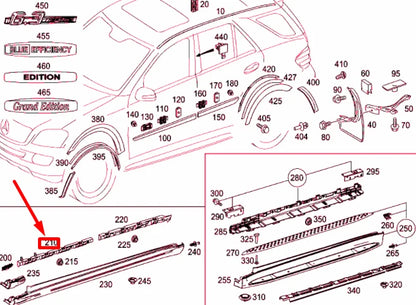 NEW MB ML W164 FRONT LEFT LONGITUDINAL MEMBER RAIL A1646982727 ORIGINAL