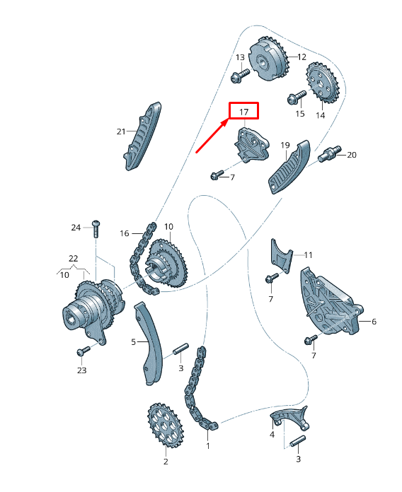 new audi rs3 engine timing chain tensioner 07k109217h original