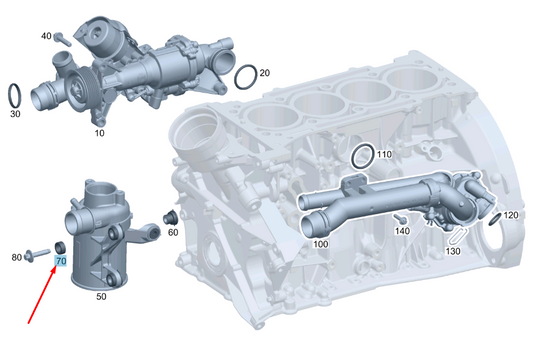 new mercedes-benz c w204 coolant pump end ring a2742010021 original