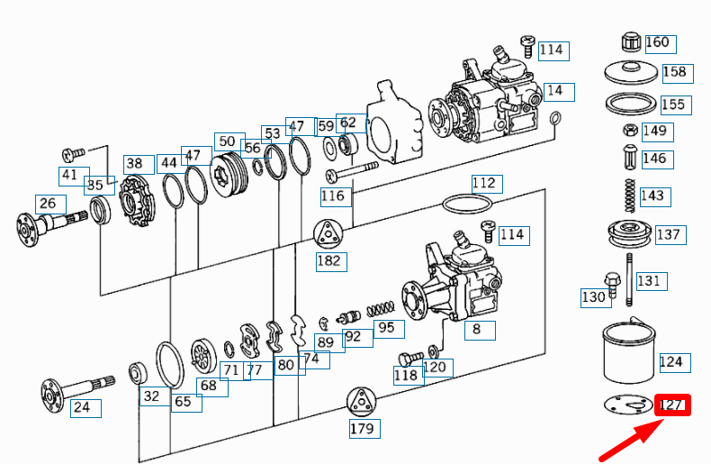NEW MERCEDES-BENZ SL R129 POWER STEERING RESERVOIR GASKET A1294660180 ORIGINAL