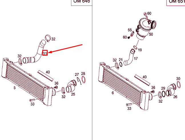 new mb vito w639 turbocharger air intercooler hose a6395283082 original