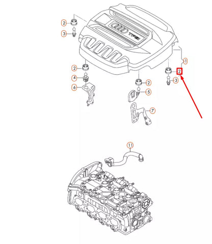 NEW AUDI A1 MK1 ENGINE COVER PUSH-ON CONNECTOR 06J103226A ORIGINAL