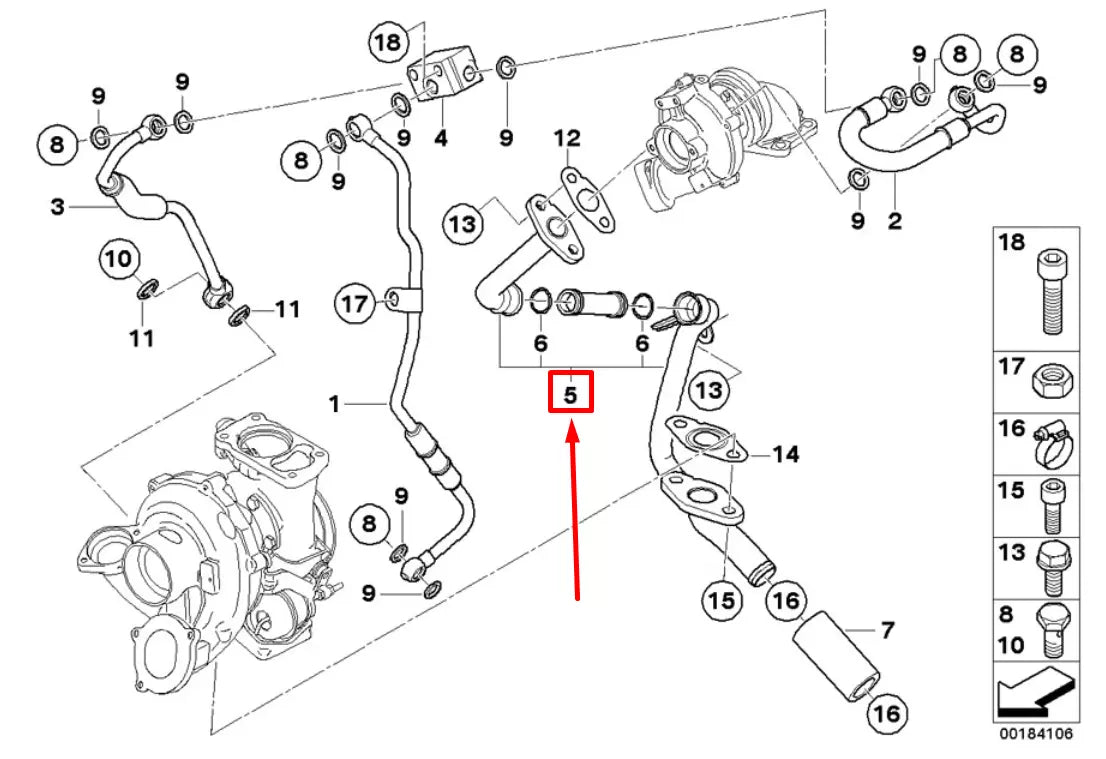 NEW BMW X5 E70 TURBOCHARGER OIL LINE 7808154 11427808154 ORIGINAL