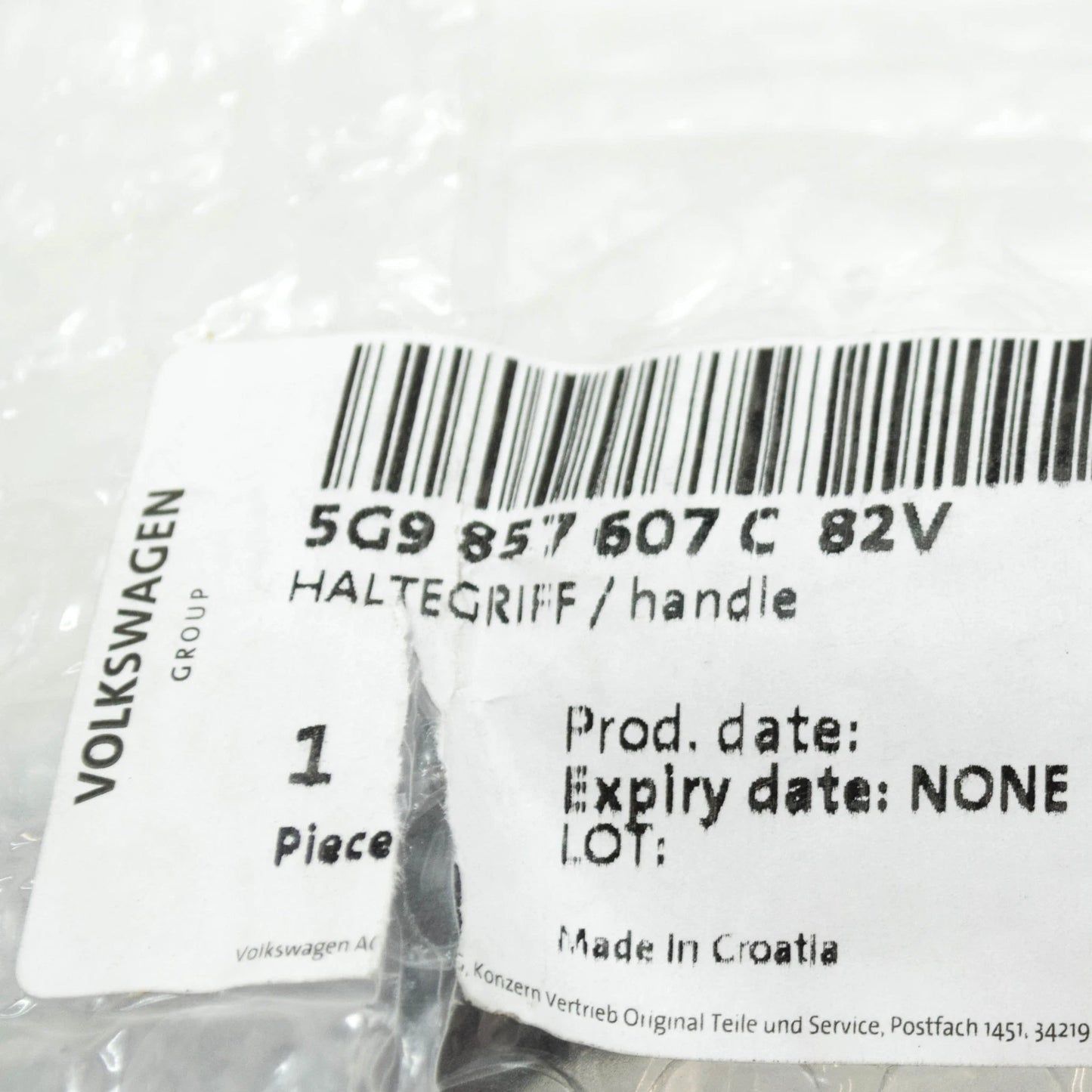 NEW VOLKSWAGEN TOURAN 5T FRONT ROOF GRAB HANDLE 5G9857607C82V ORIGINAL