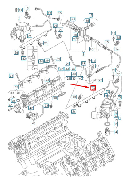 NEW AUDI Q7 4L LEFT FUEL RAIL 079133315BC ORIGINAL