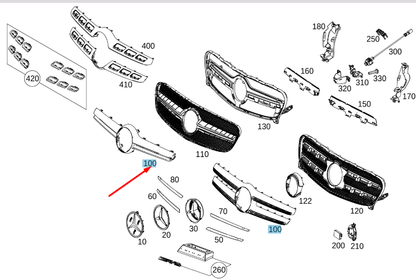 new mercedes-benz gla x156 radiator grille center carrier a1568883700 original