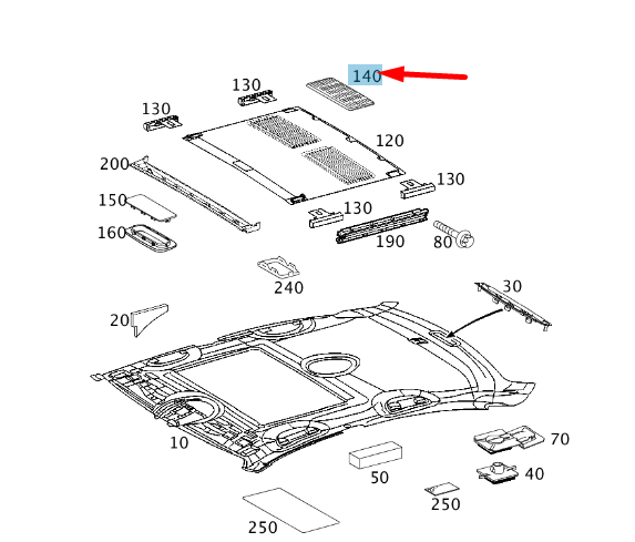 new mercedes-benz e w211 headliner sunroof cover trim a21178406448k67 original