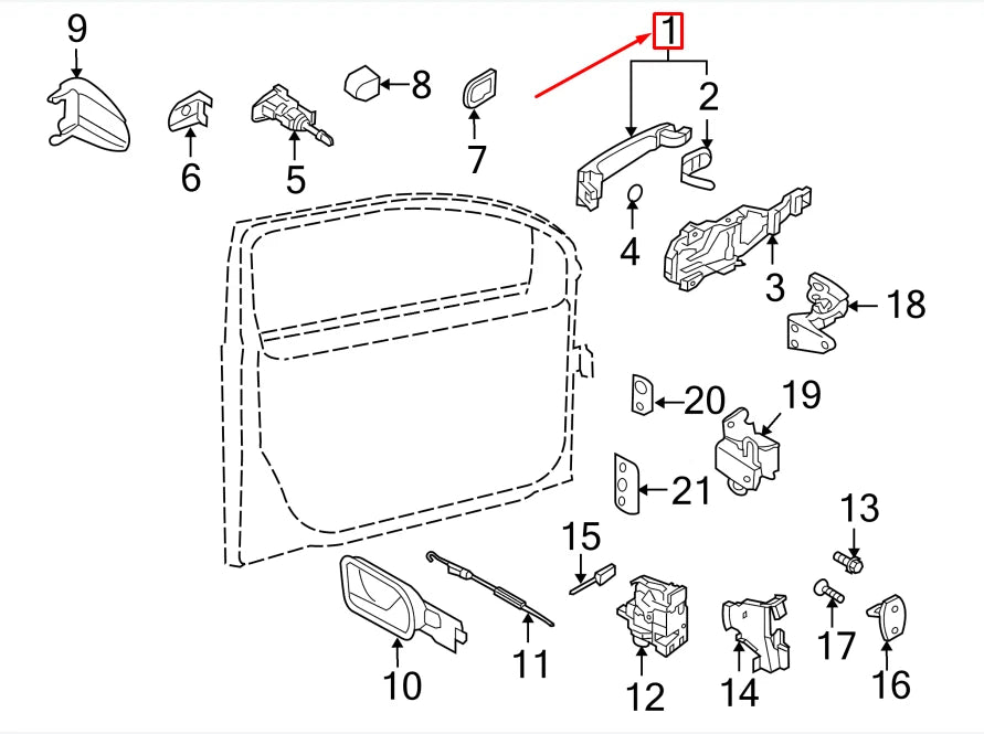 NEW VW GOLF V 1K MK5 EXTERIOR DOOR HANDLE 3B0837205F3FZ ORIGINAL