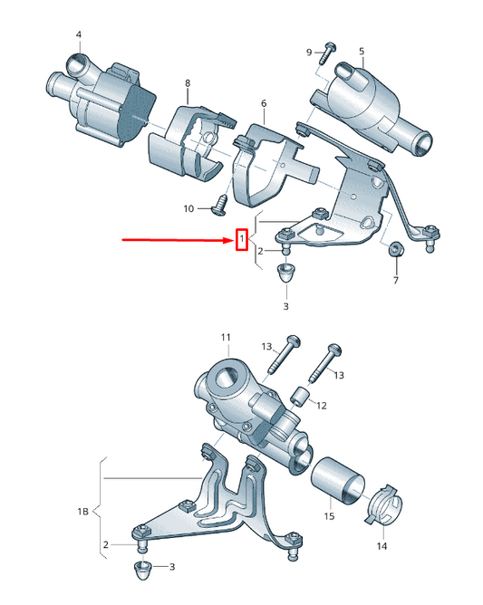 new audi a6 avant c7 additional coolant pump bracket 4g0820195e original