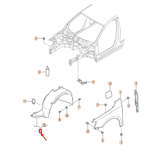 NEW VOLKSWAGEN JETTA A6 FRONT LEFT WHEEL HOUSING LINER 5C6805911L ORIGINAL
