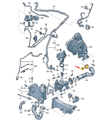 NEW VW TOUAREG 7P MK2 EGR PIPE SEAL 059131599K ORIGINAL