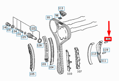 NEW MERCEDES-BENZ E W210 ENGINE TIMING CHAIN GUIDE PIVOT PIN A1040520774