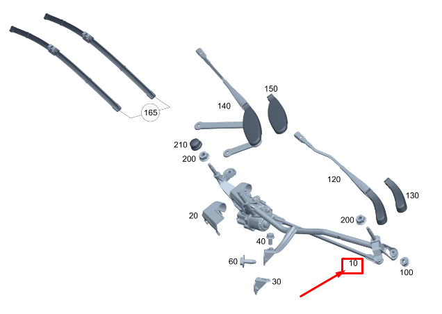 new mercedes-benz eqc front windshield wiper mechanism rhd a2538209800 original