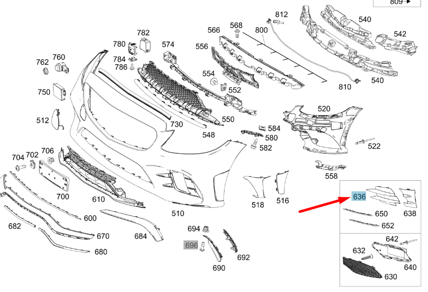 new mercedes-benz c w205 front bumper left lower grille a2058857402 original