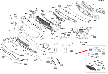 new mercedes-benz c w205 front bumper left lower grille a2058857402 original
