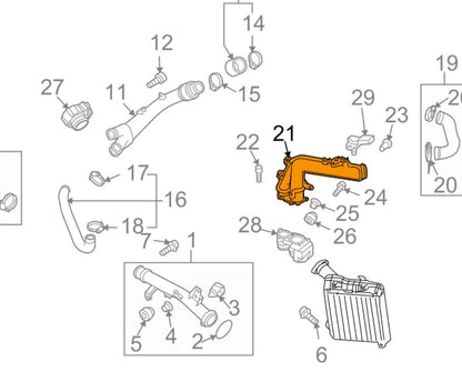 NEW AUDI Q7 4L CHARGE AIR COOLER PIPE HOSE 7L6145770AD ORIGINAL