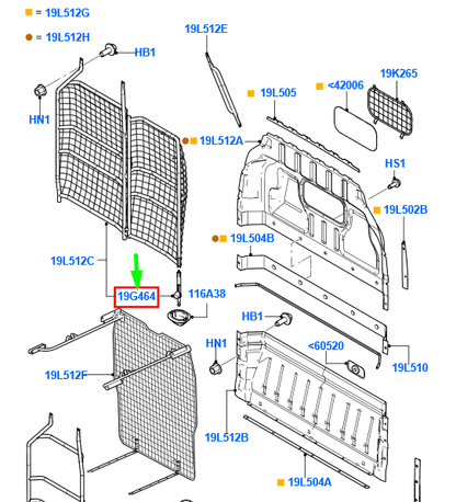 new ford transit connect mk1 load partition catch assy 1439731 original