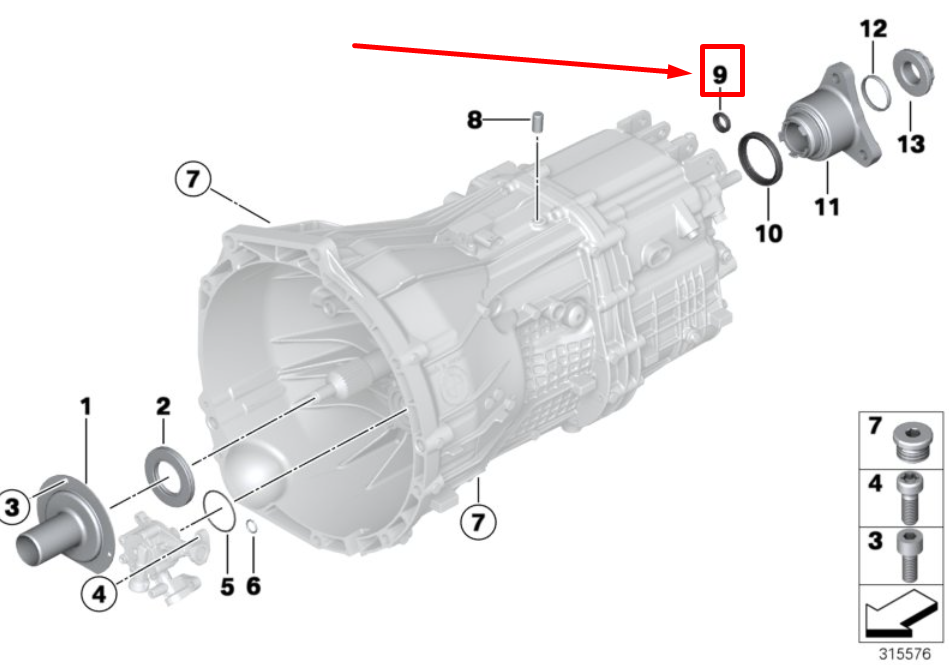 new bmw 3 g21 manual transmission shift linkage seal 8609224 23118609224