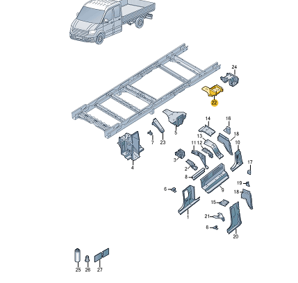 new volkswagen crafter sz rear left junction plate 2n0801373 original