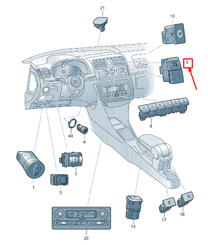 new skoda rapid nh emergency light switch 60u953507 igi 60u953507igi original
