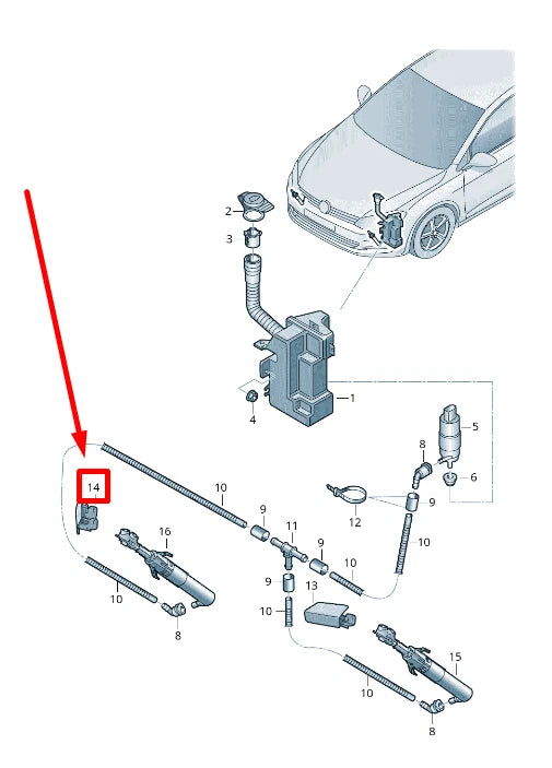 NEW VW GOLF MK7 FRONT RIGHT HEADLIGHT WASHER COVER CAP 5G0807938AGRU ORIGINAL