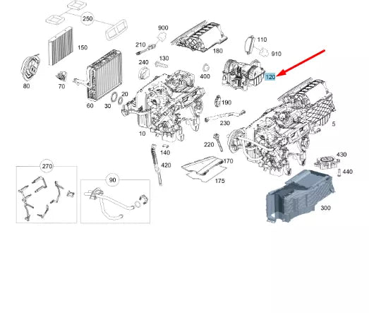 NEW MERCEDES-BENZ S W222 HEATER BLOWER FAN MOTOR A2228202214 ORIGINAL