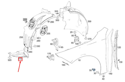 NEW MERCEDES-BENZ A W177 FRONT LEFT LOWER WHEEL SPOILER A1778840700 ORIGINAL