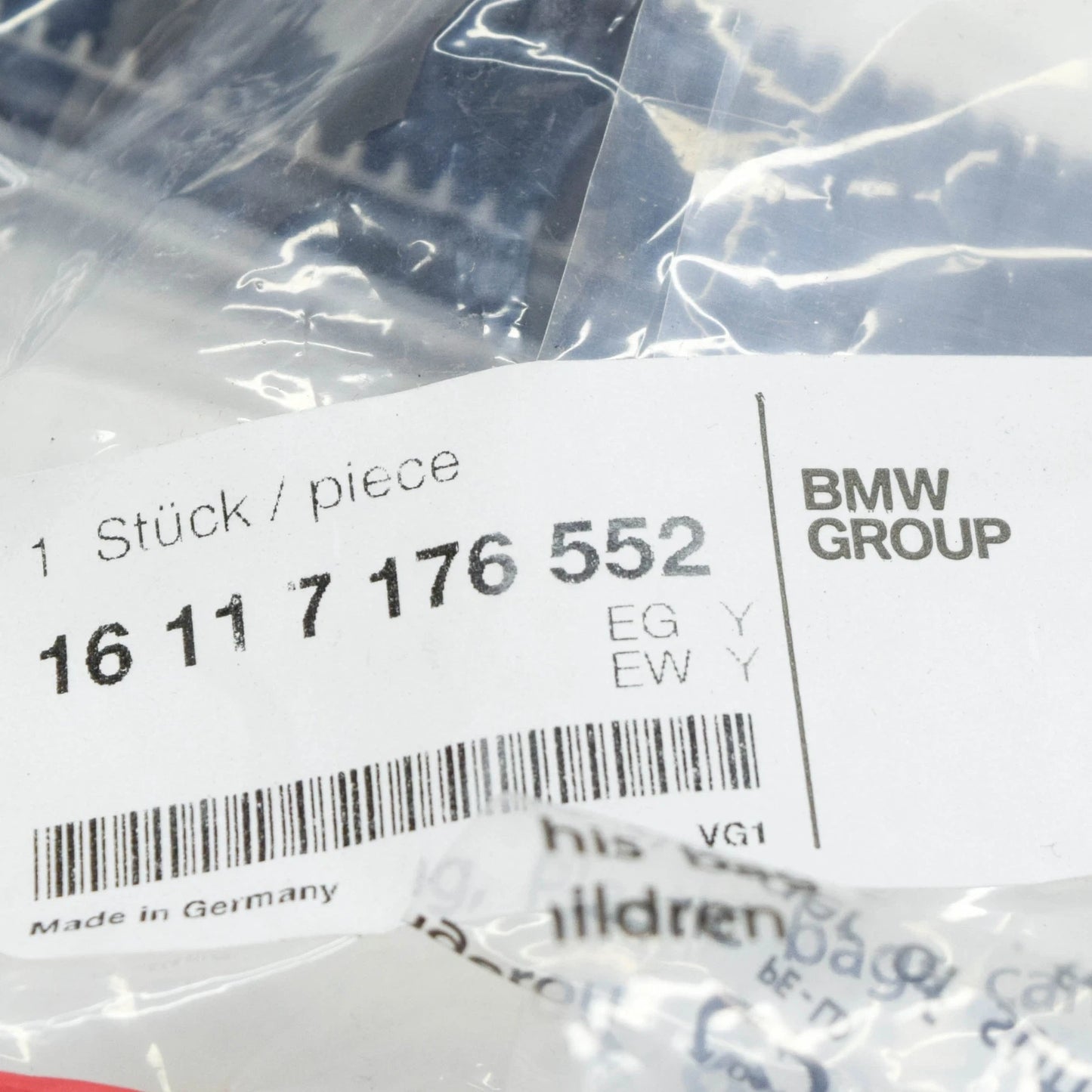 NEW BMW 3 E46 FUEL TANK VENT PIPE 16117176552 7176552 ORIGINAL