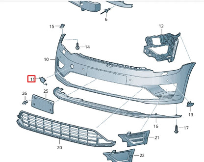 NEW VW GOLF SPORTSVAN AM1 FRONT BUMPER TOW EYE COVER 510807241AGRU