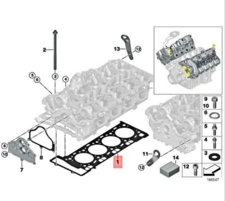 NEW BMW 5 GT F07 ENGINE CYLINDER HEAD COVER GASKET 11127567765 ORIGINAL