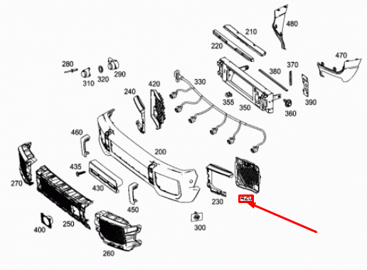 NEW MERCEDES-BENZ G W463 AMG FRONT BUMPER RIGHT COVER A4638850622 ORIGINAL