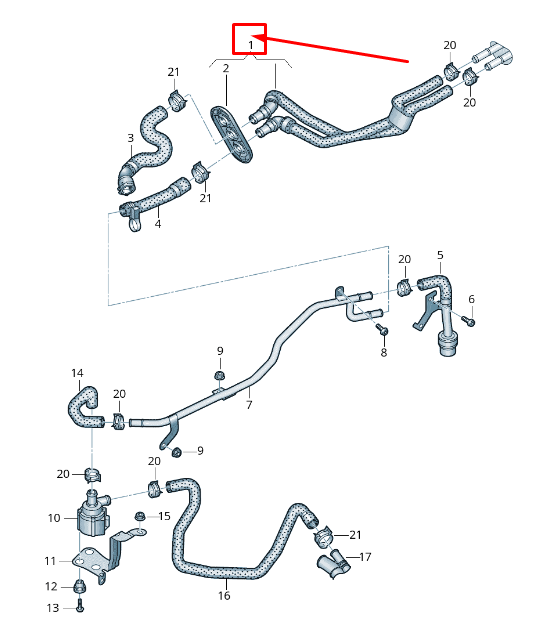 new audi q5 fy engine heater coolant hose 80a819350d original