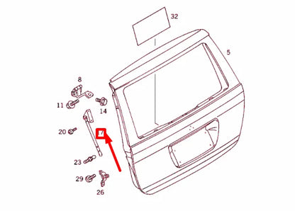 NEW MERCEDES-BENZ ML W163 REAR PANEL DOOR PNEUMATIC SPRING A1637400345 ORIGINAL
