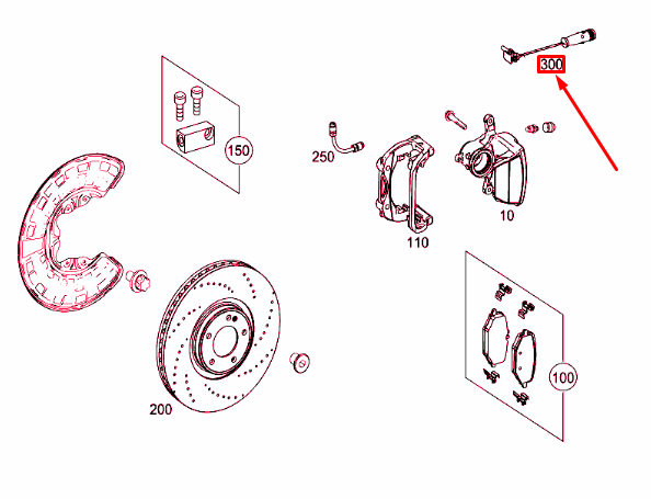 NEW MERCEDES-BENZ G W463 REAR WHEEL BRAKE WEAR SENSOR A4639058400 ORIGINAL