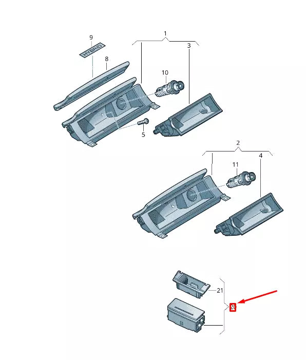 NEW VW TOUAREG 7P MK2 REAR LEFT ASHTRAY 4G8857405A4A1