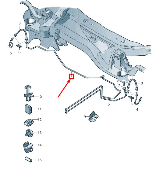 NEW VW CADDY IV SA MK6 REAR RIGHT BRAKE LINE 2K3614742C