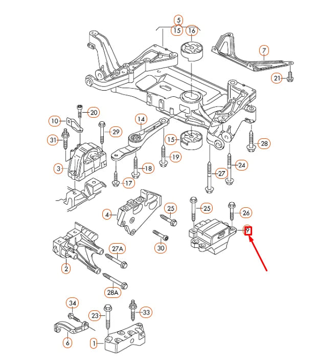 NEW AUDI TT 8J LEFT GEARBOX MOUNTING 1K0199555AP ORIGINAL