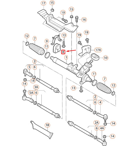NEW AUDI TT 8N POWER STEERING TRACK ROD RUBBER BUSH 1J0422884A ORIGINAL
