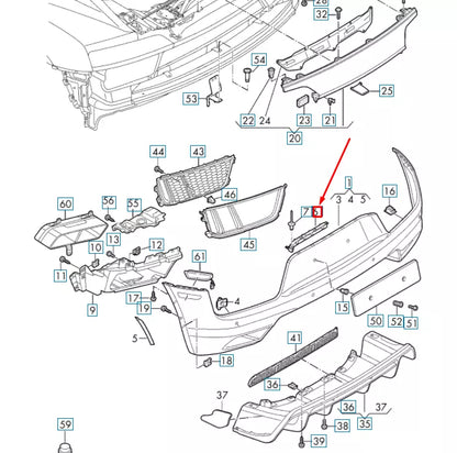 NEW AUDI R8 4S REAR LEFT INNER BUMPER CLOSING ELEMENT 4S0807119A