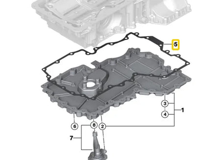 NEW BMW X5 E70 ENGINE OIL PAN LOWER STEEL GASKET 11137566808 ORIGINAL