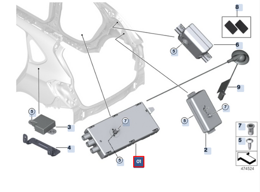 new bmw x1 f48 am fm antenna amplifier 65209352603 9352603 original