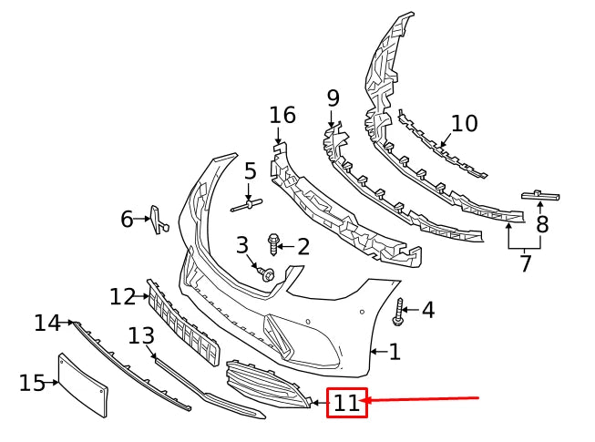 NEW MERCEDES-BENZ S W222 FRONT BUMPER RIGHT OUTER GRILLE A2228856200 ORIGINAL