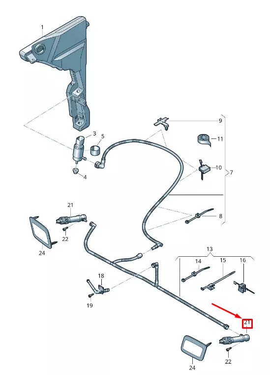NEW AUDI A8 4N LEFT SIDE HEADLAMP WASHER 4N0955101B