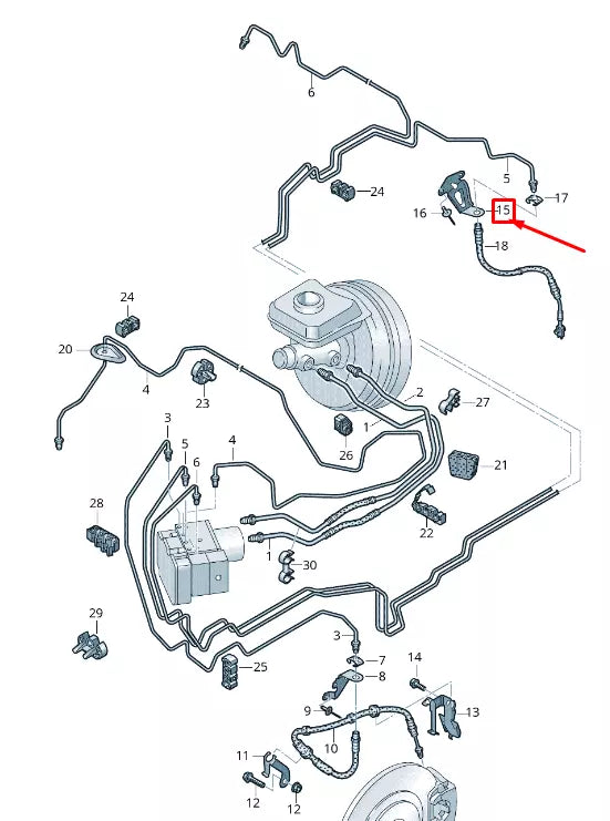 NEW VW TOUAREG CR REAR LEFT BRAKE HOSE RETAINER 4M0611845J