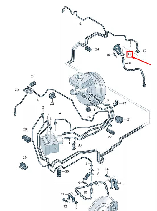 NEW VW TOUAREG CR REAR LEFT BRAKE HOSE RETAINER 4M0611845J
